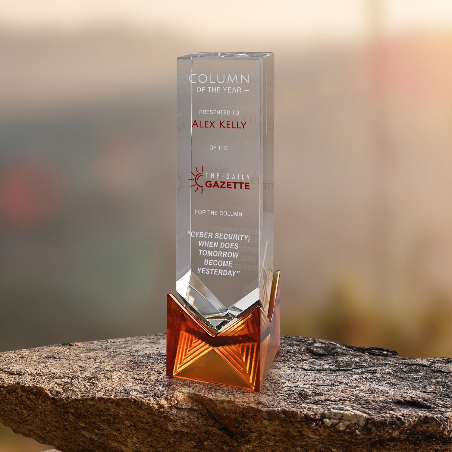 Picture of Hampton Amber Award 9-1/2"