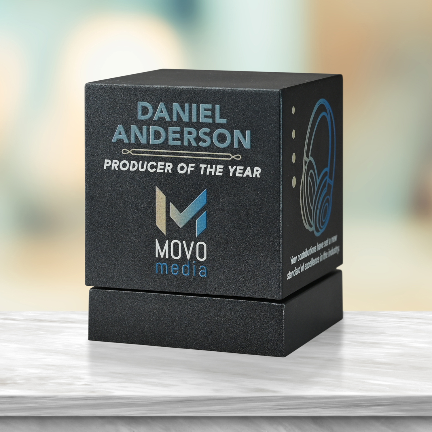 Picture of Award In Motion Bolton Gunmetal Cube 3-1/2"