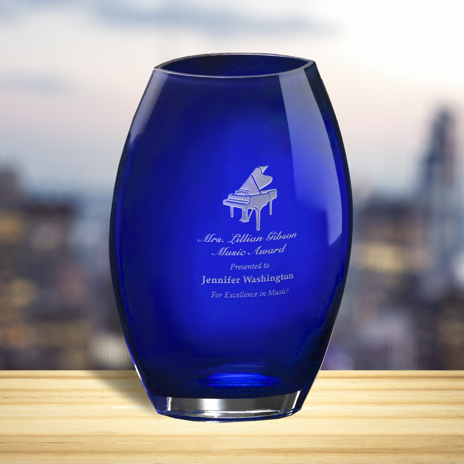 Picture of Cobalt Oval Vase 12"