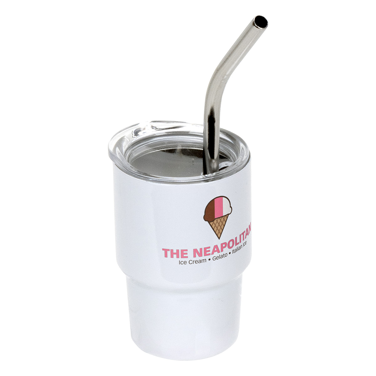 Picture of Mini Belmont 3 oz Double-Wall Stainless Steel Tumbler with Straw