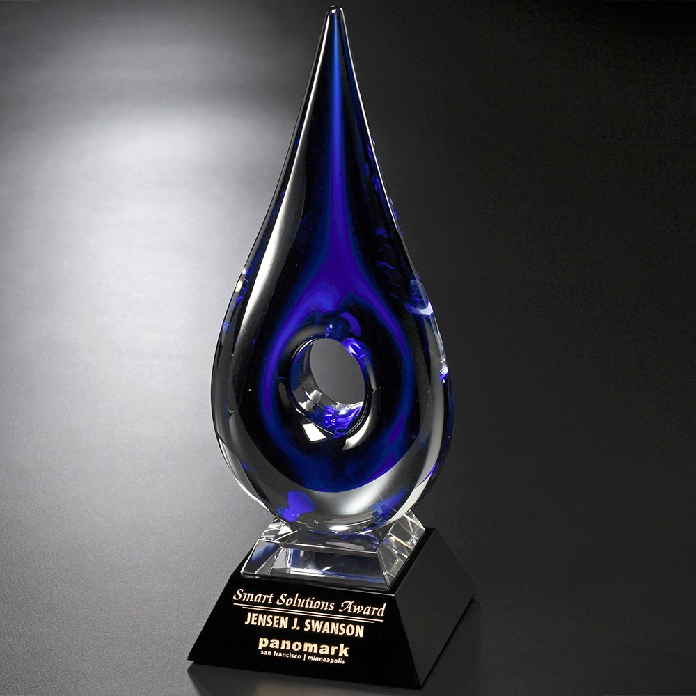 Picture of Blue Teardrop Award 14"