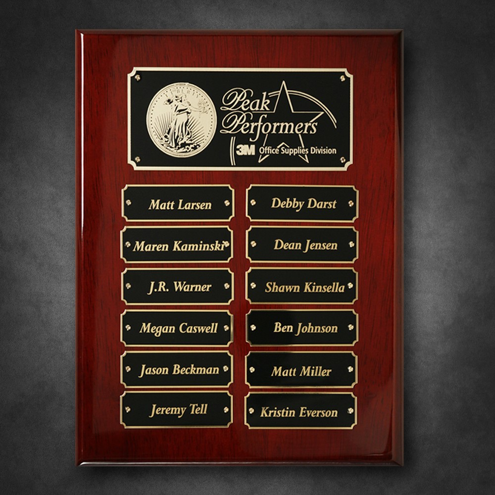 Picture of Rosewood Piano Finish Perpetual Plaque 9" x 12"