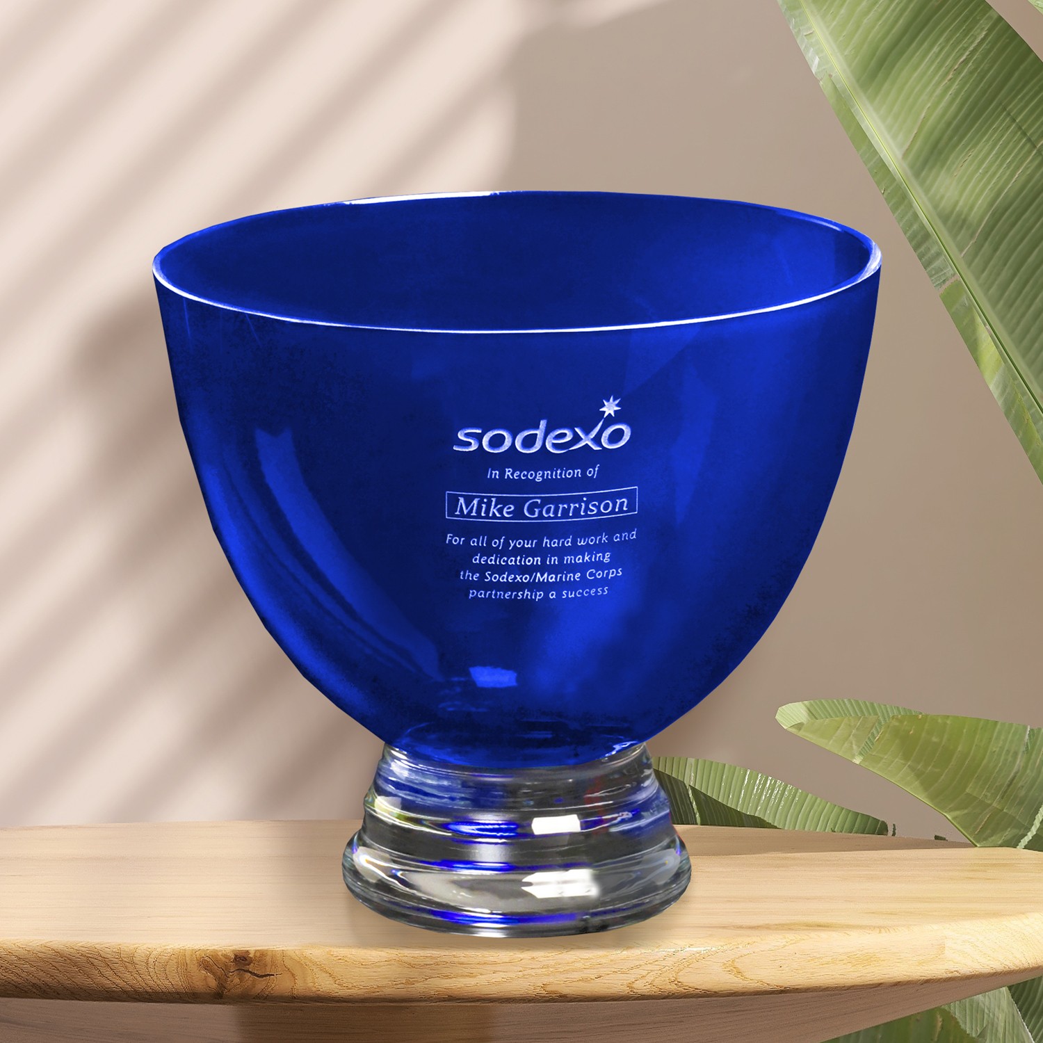 Picture of Cobalt Pedestal Bowl 8-1/2" Dia.