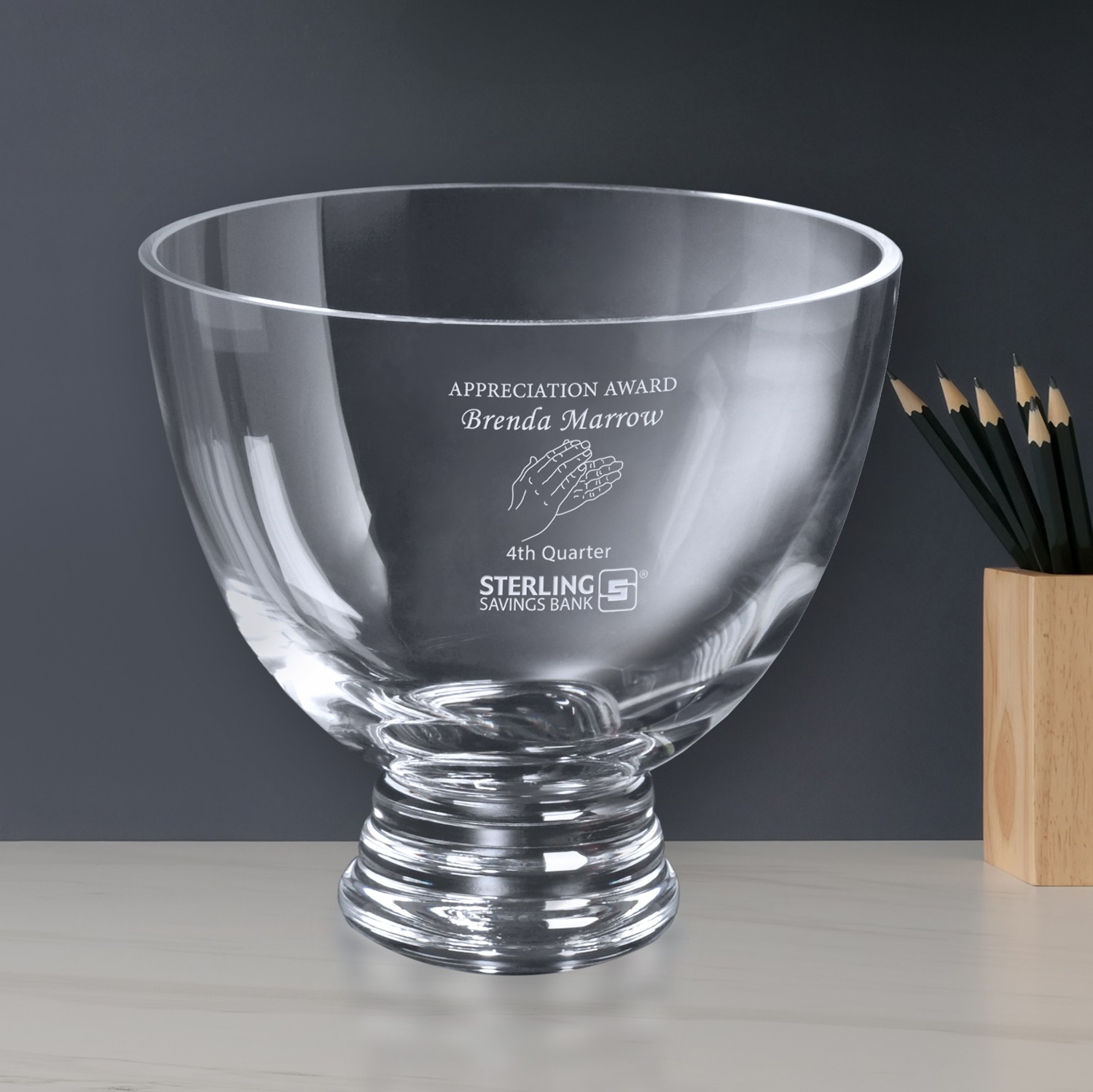 Picture of Clear Pedestal Bowl 8-1/2" Dia.