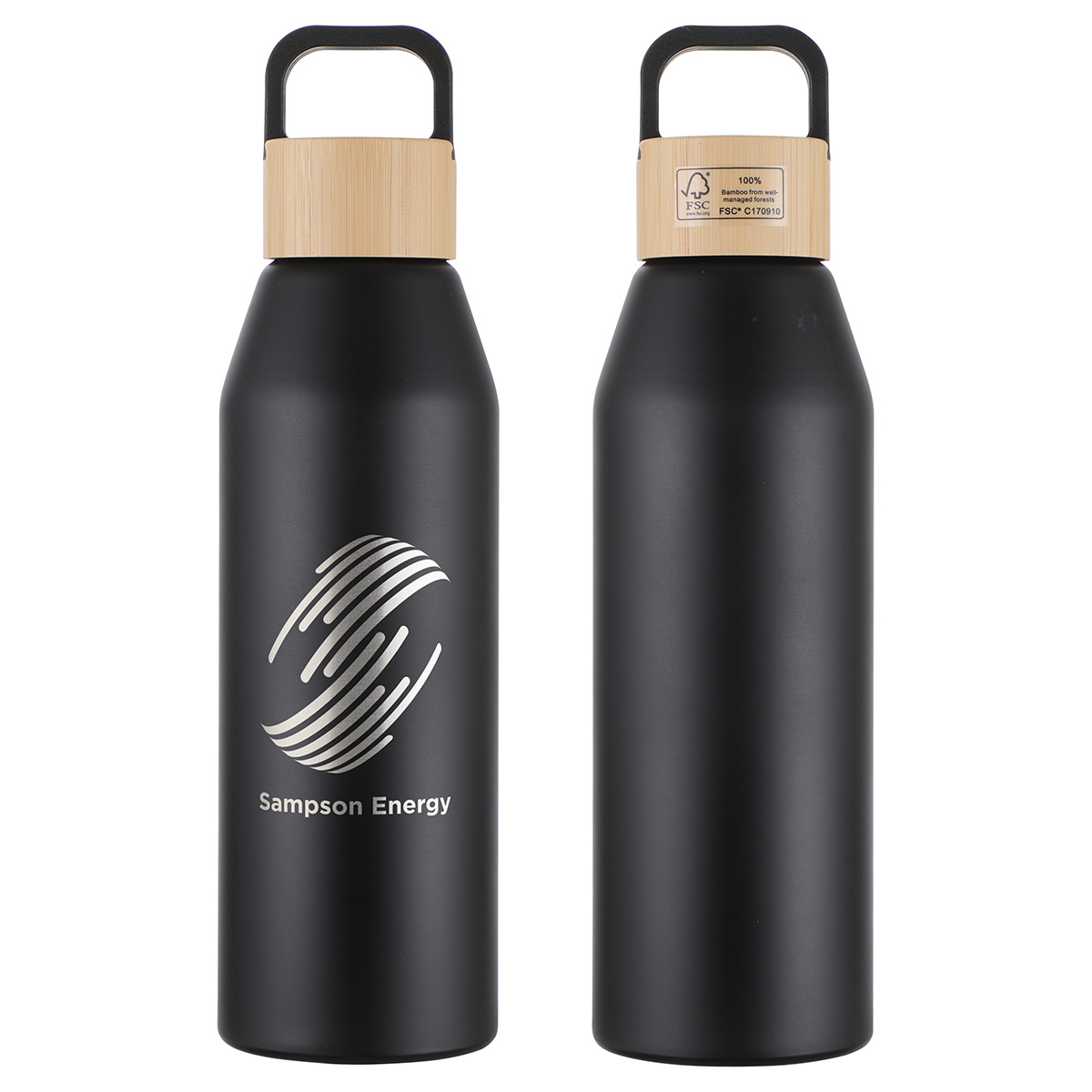 Picture of Clive 24 oz Recycled Aluminum Bottle with Bamboo Lid
