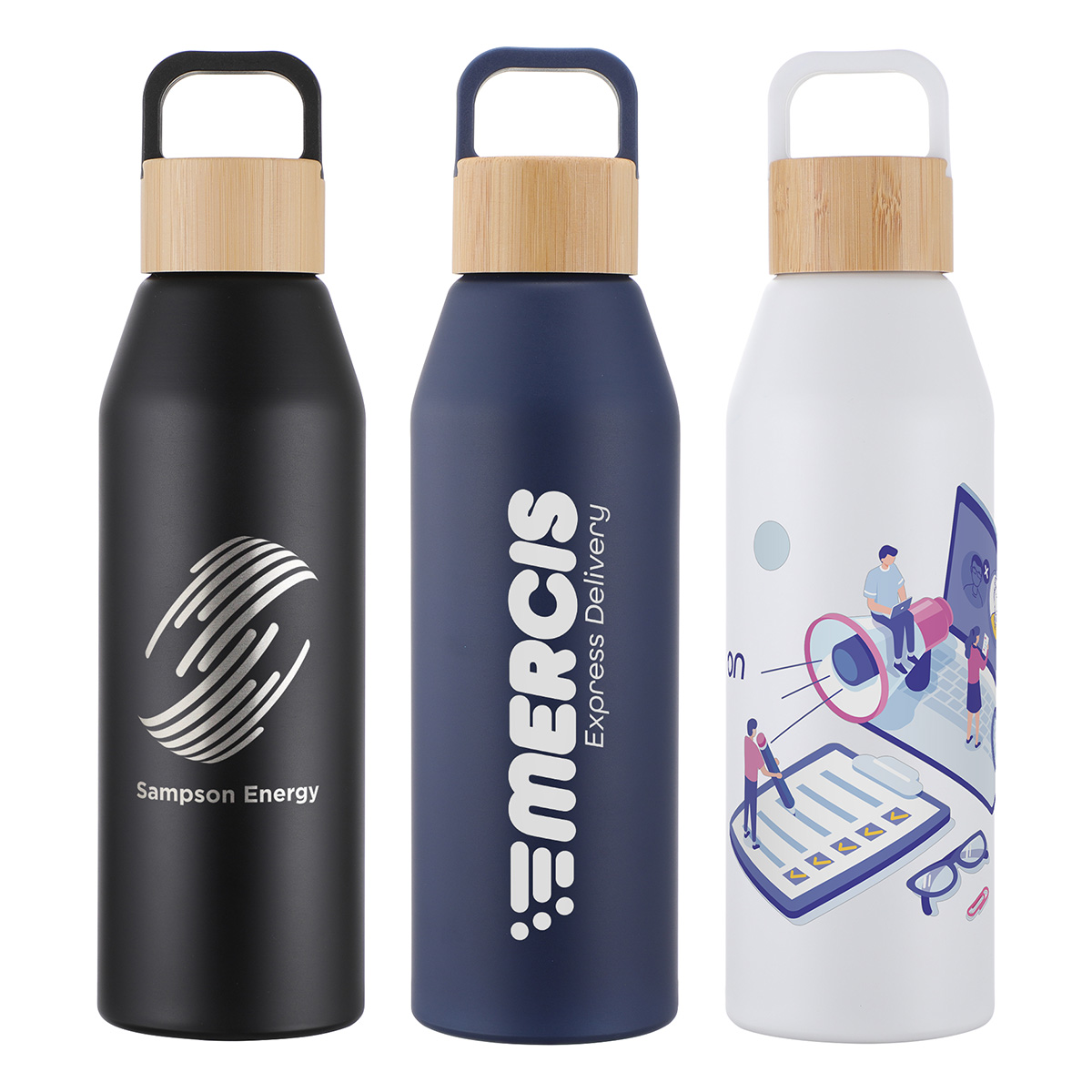 Picture of Clive 24 oz Recycled Aluminum Bottle with Bamboo Lid