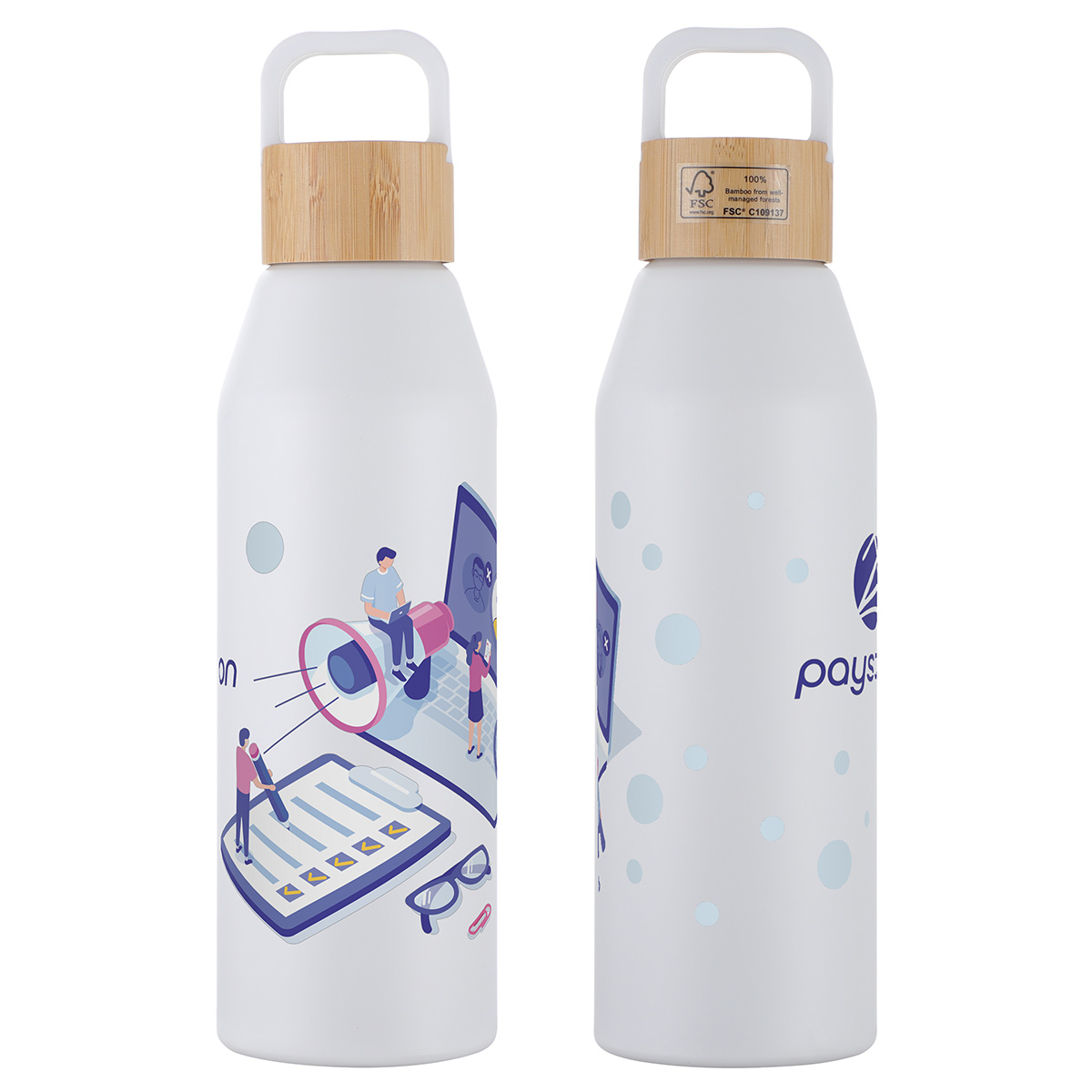 Picture of Clive 24 oz Recycled Aluminum Bottle with Bamboo Lid