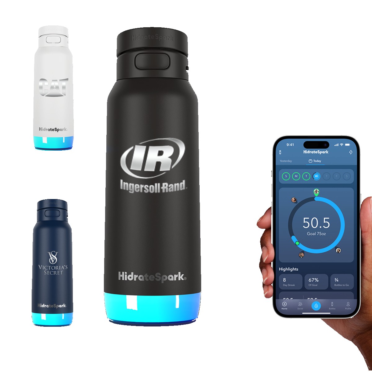 Picture of HidrateSpark® 32 oz. PRO 2 Bottle with Chug Lid, Laser, Premium