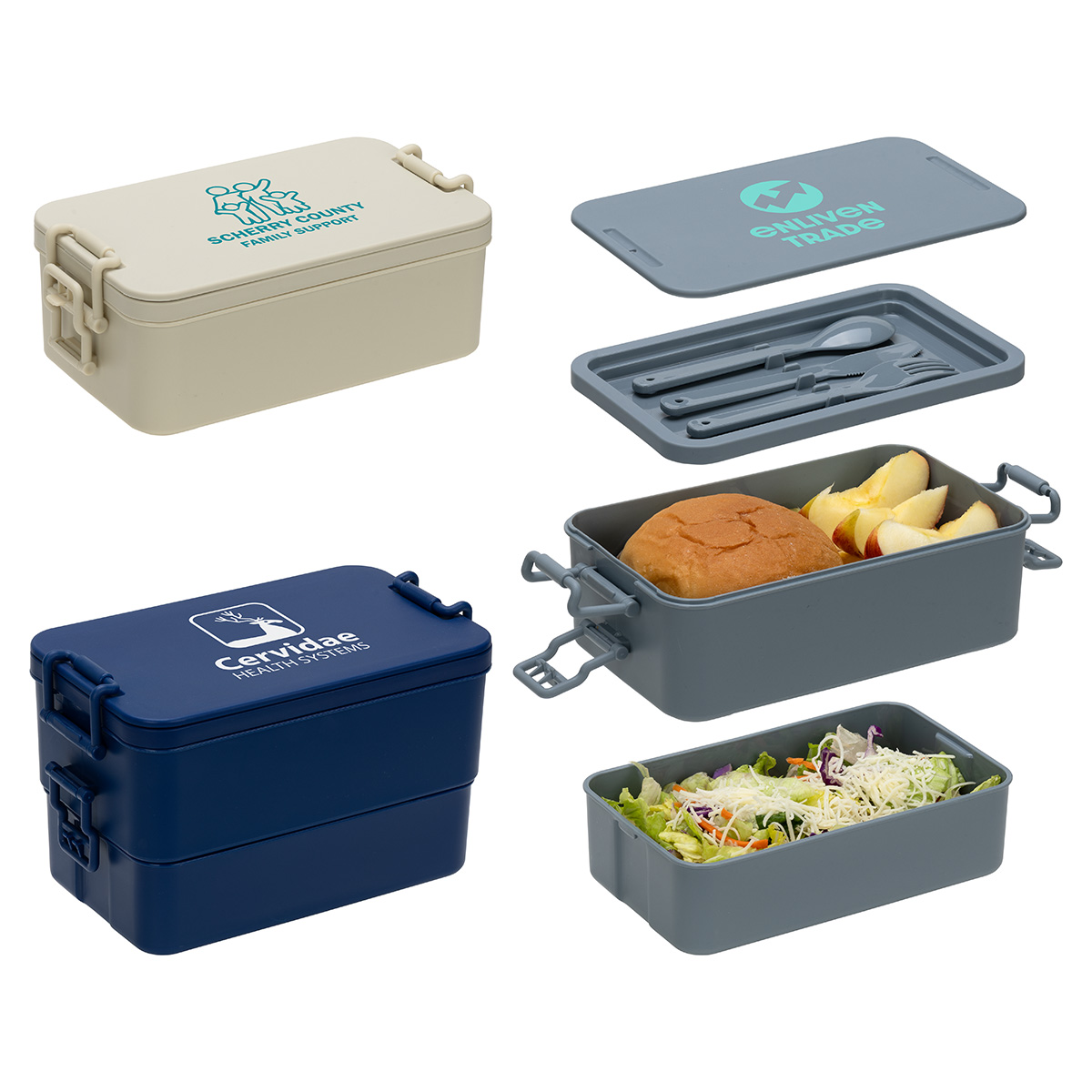 Picture of Canteen Stackable Lunch Box With Utensils