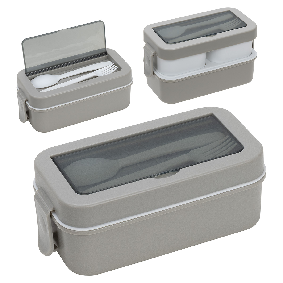 Picture of Connoisseur 3-Compartment Stackable Lunch Box with Utensils