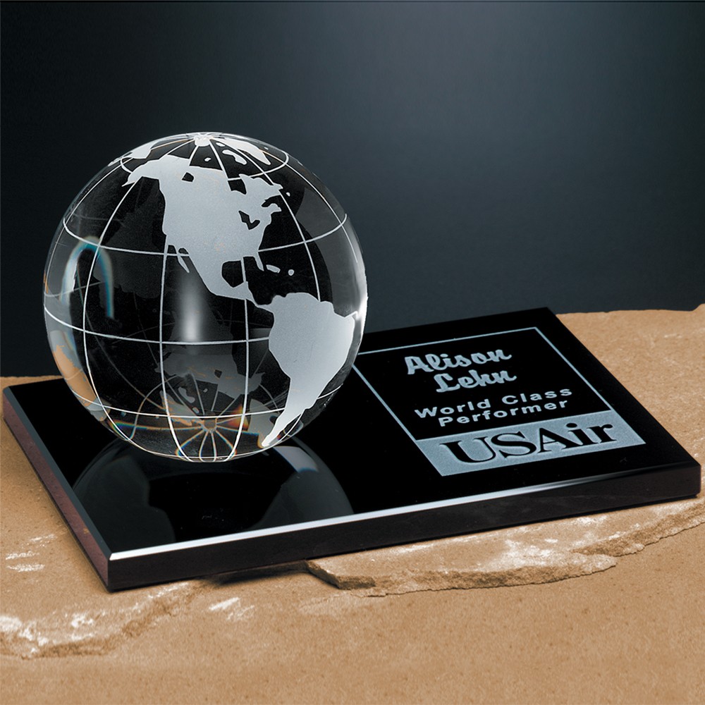 Picture of Galaxy Globe on Black Glass Base