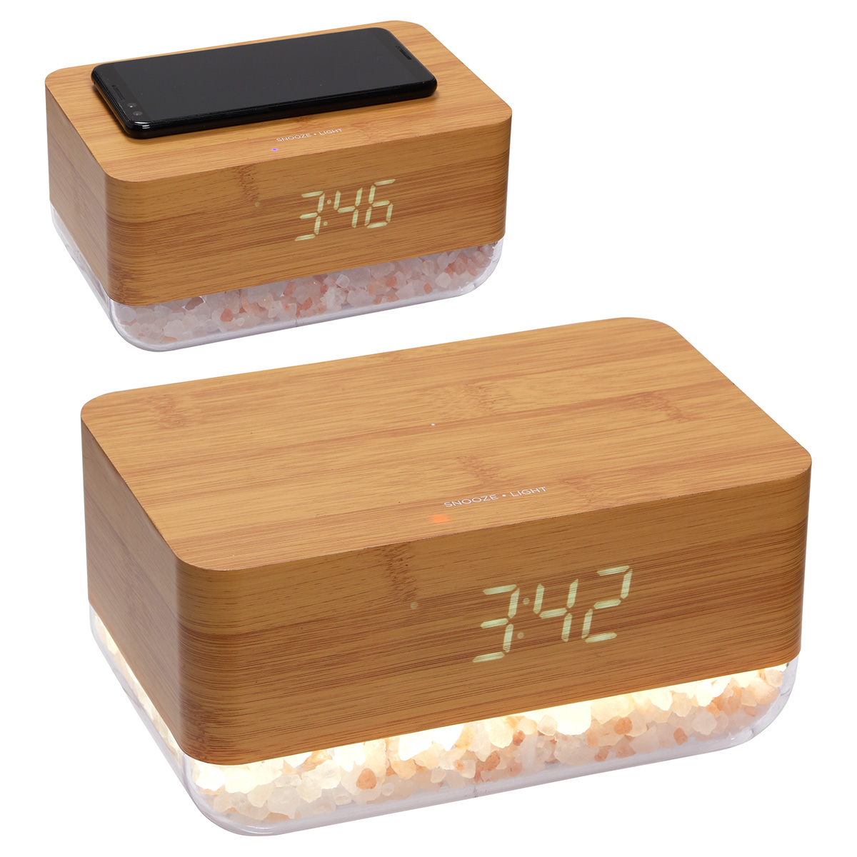 Picture of Sunrise Alarm Clock with Himalayan Salt Lamp + Wireless Charger