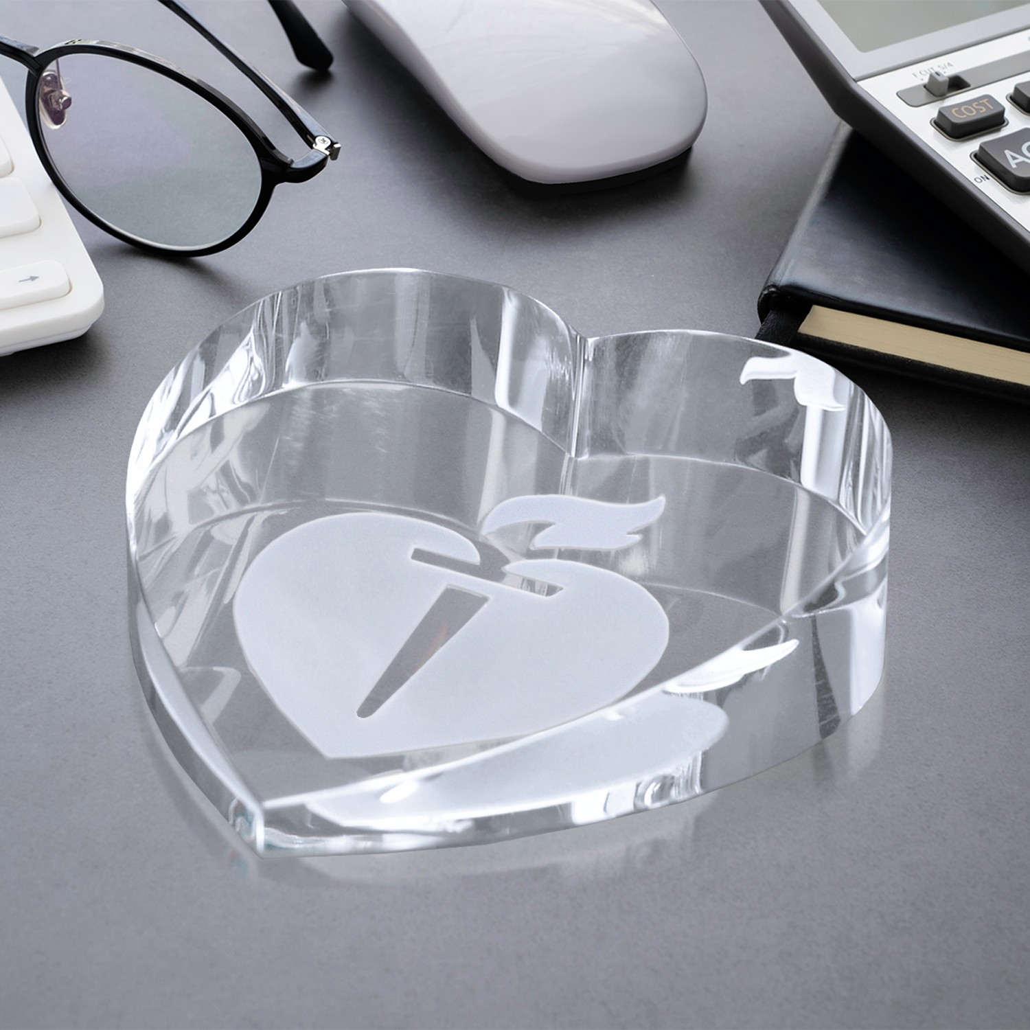 Picture of Slant Heart Paperweight 2-3/4" W