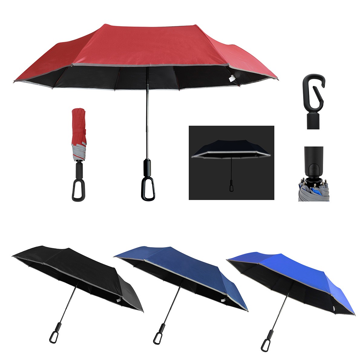 Picture of Ridgeline 46" Arc Reflective Umbrella with Carabiner Handle