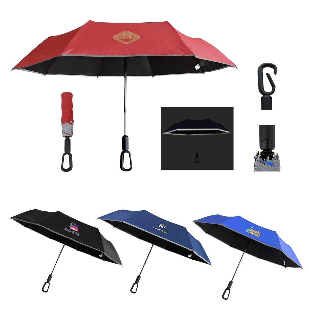 Picture of Ridgeline 46" Arc Reflective Umbrella with Carabiner Handle