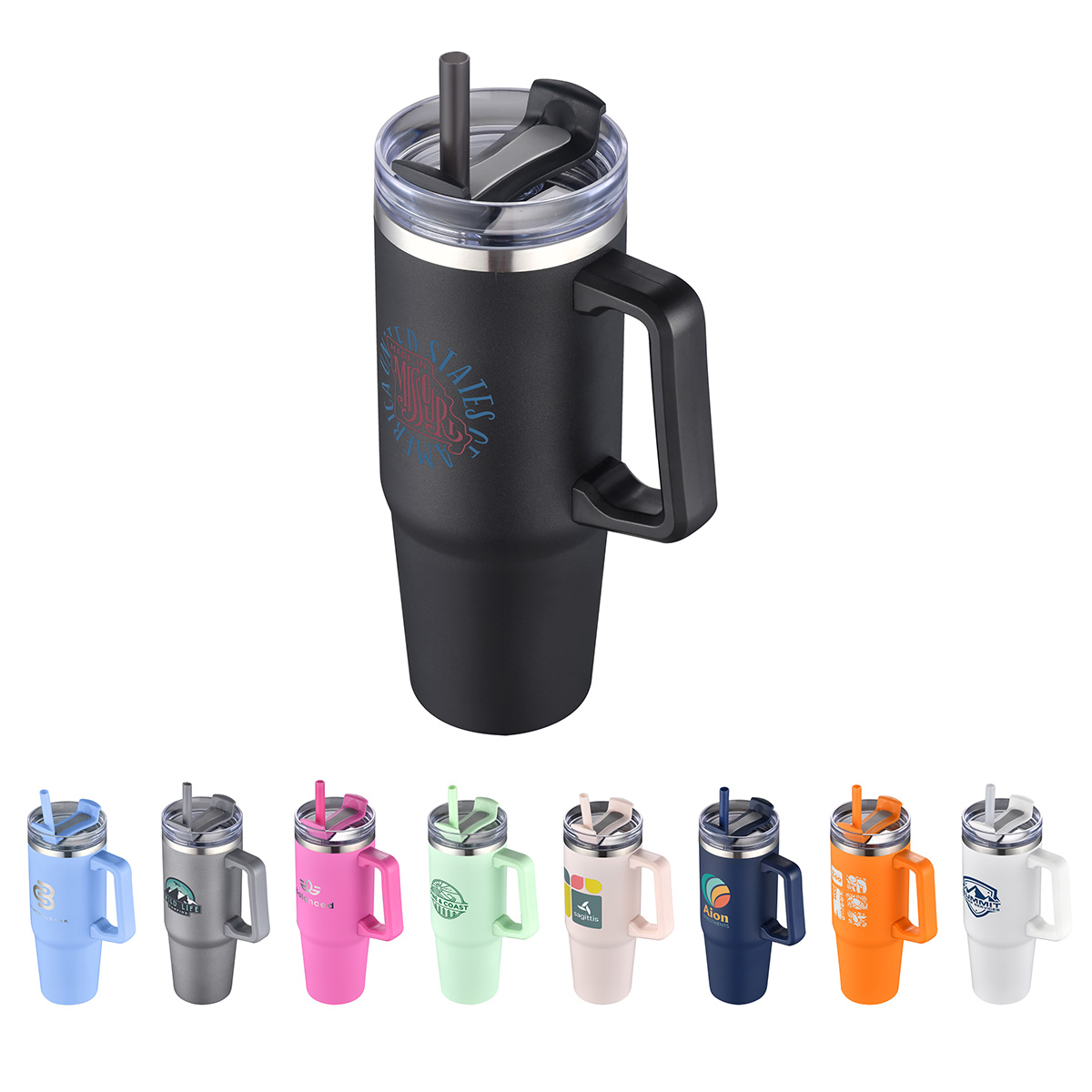 Picture of Milo 30 oz Vacuum Insulated Stainless Steel Mug with Straw