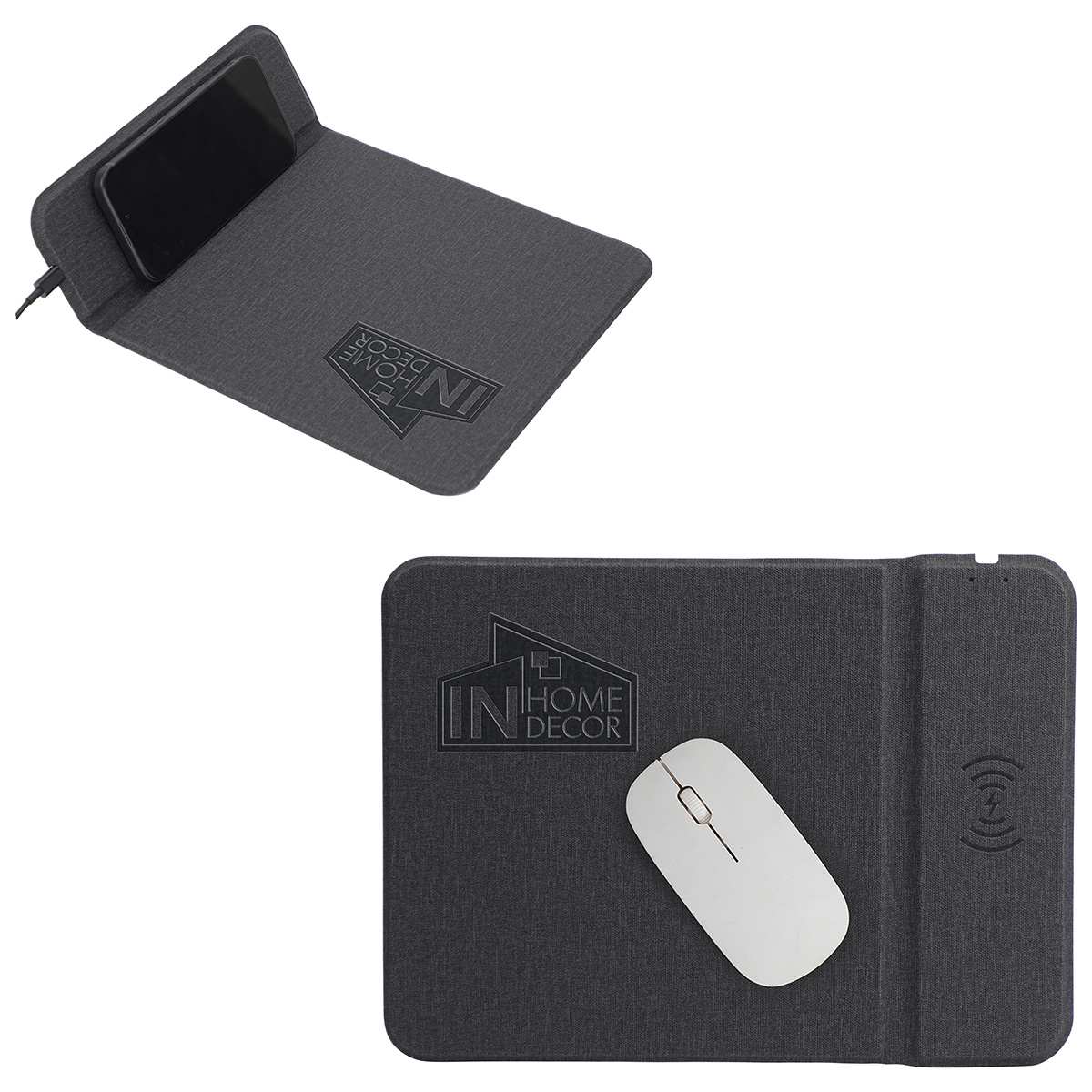 Picture of Azure 15W Wireless Charger Mouse Pad with Kickstand