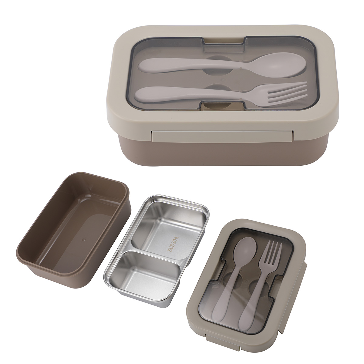 Picture of Bento Stainless Steel/PP Lunch Box With Utensils