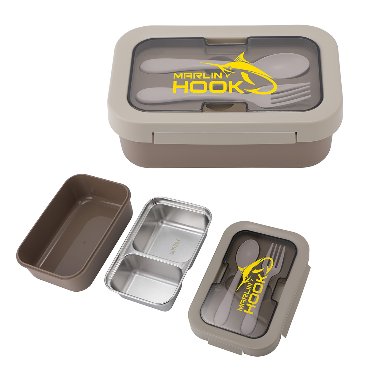 Picture of Bento Stainless Steel/PP Lunch Box With Utensils