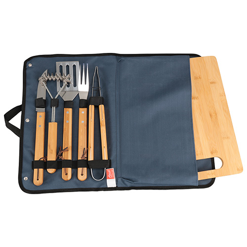 Picture of Firepit 5-Piece BBQ Set with Cutting Board & Carrying Case