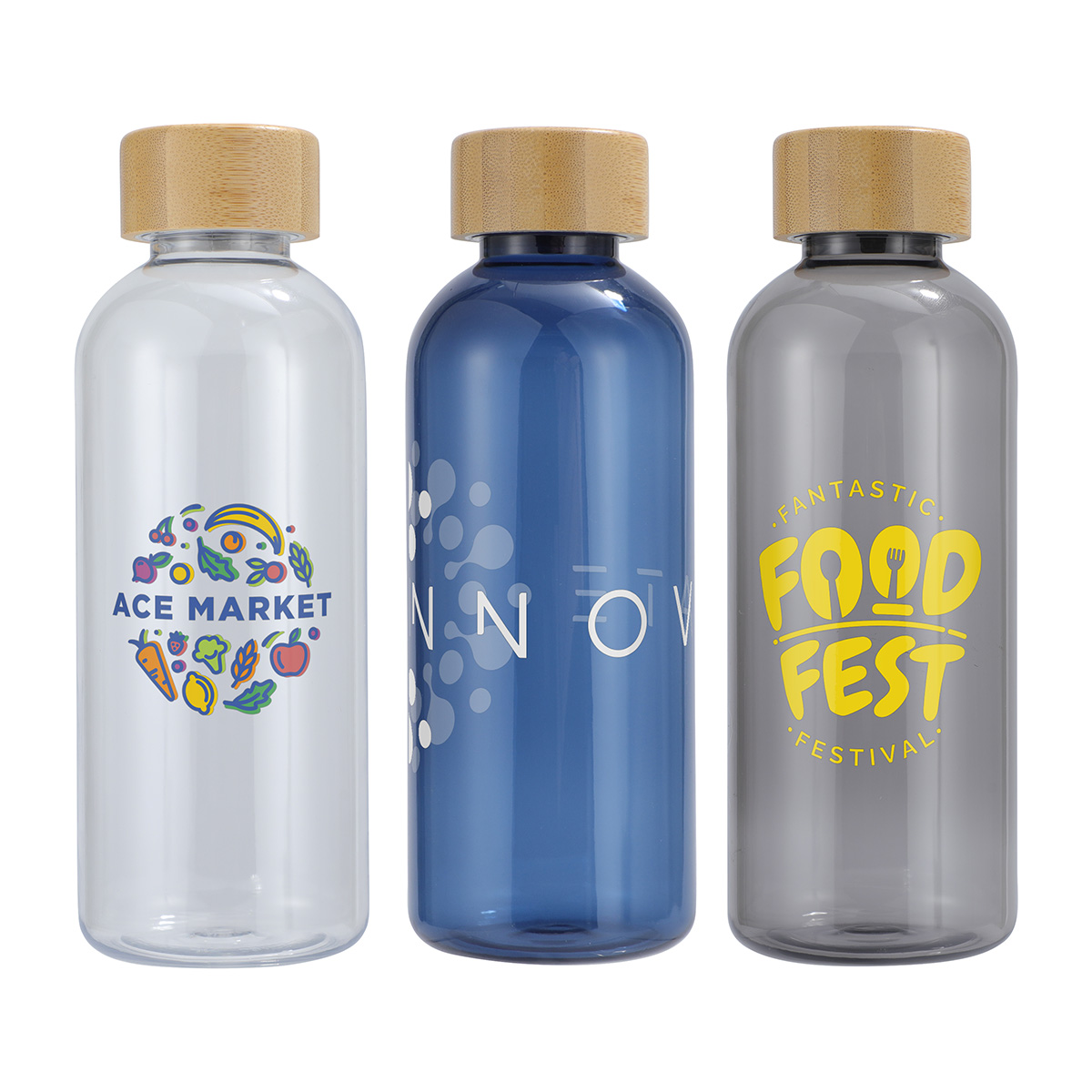 Picture of Vida 22 oz RPET Reusable Sports Bottle w/ Bamboo Lid