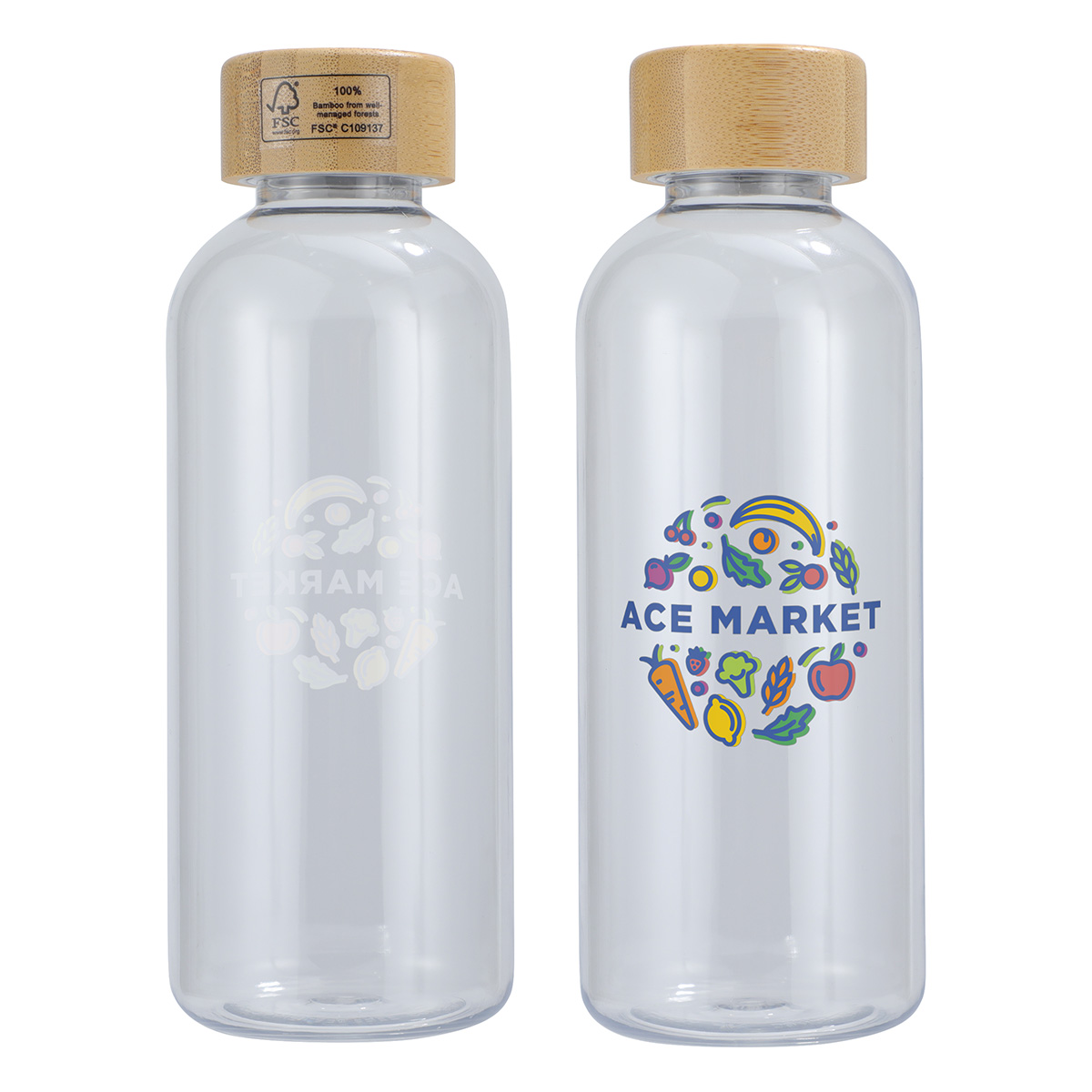 Picture of Vida 22 oz RPET Reusable Sports Bottle w/ Bamboo Lid