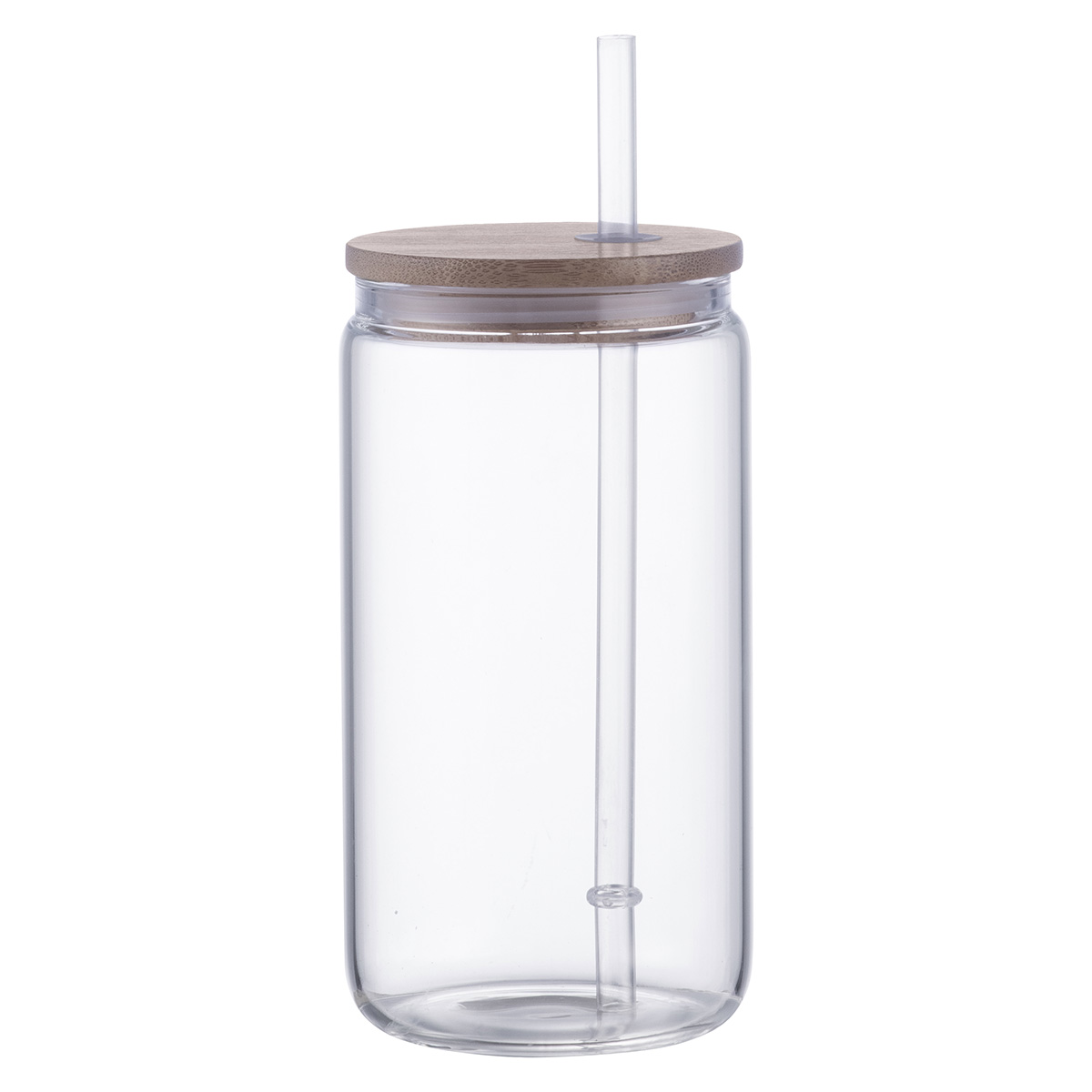 Picture of Doto 18 oz Glass Jar w/ Straw & Bamboo Lid