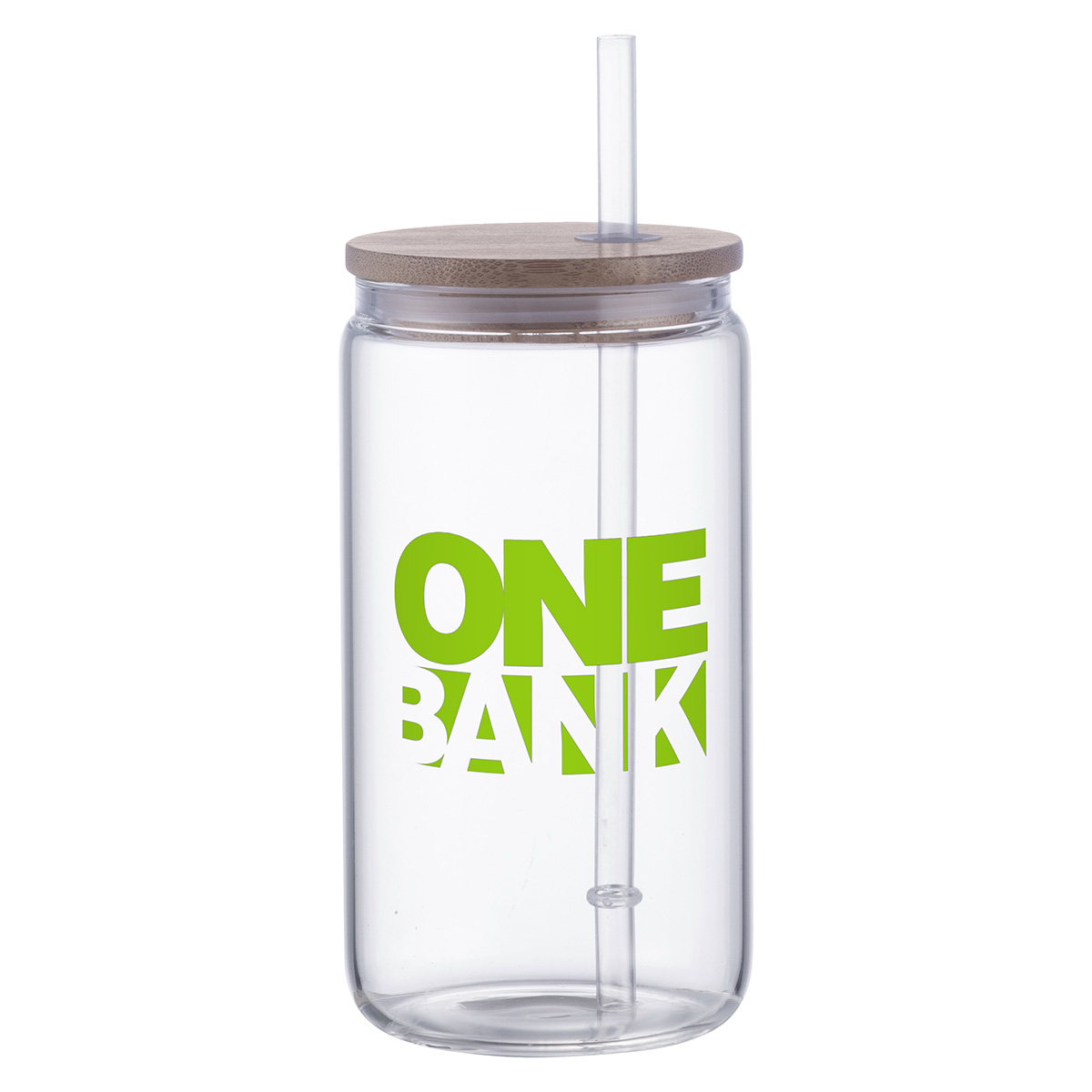 Picture of Doto 18 oz Glass Jar w/ Straw & Bamboo Lid