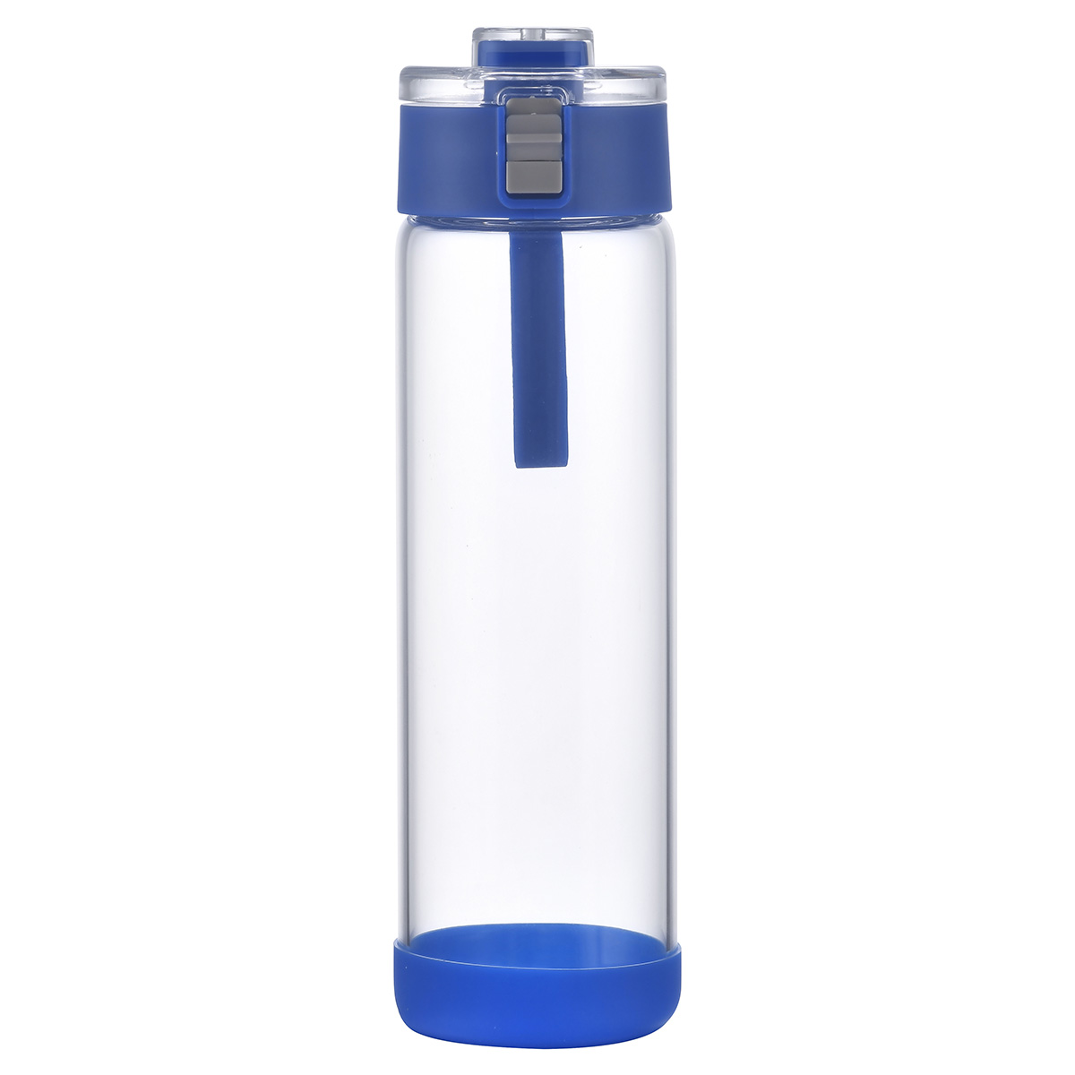 Picture of Hector 22 oz Push-Button Glass Bottle w/ Silicone Strap & Base