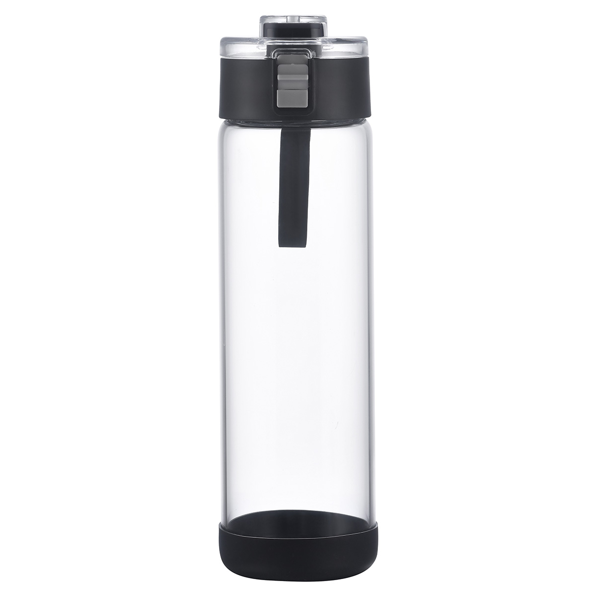 Picture of Hector 22 oz Push-Button Glass Bottle w/ Silicone Strap & Base