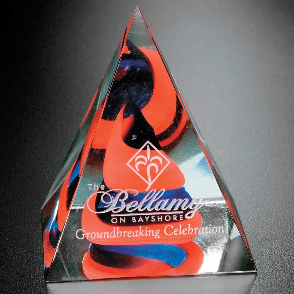 Picture of Swirl Pyramid - Red/Blue 4"