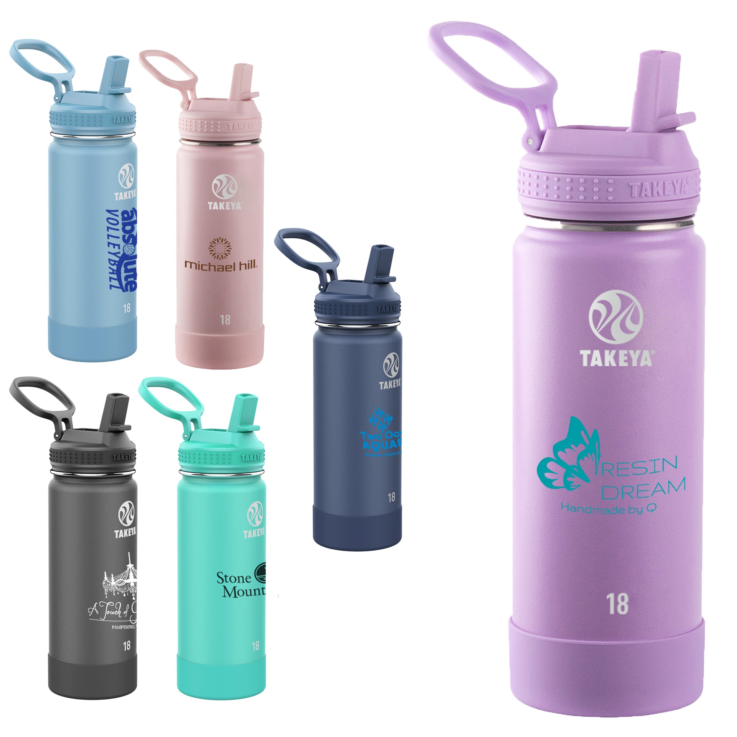 Picture of Takeya® 18 Oz. Water Bottle w/Actives Straw Lid™