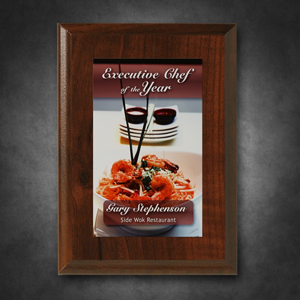 Picture of Econo Cherry Plaque 5" x 7" with Sublimated Plate