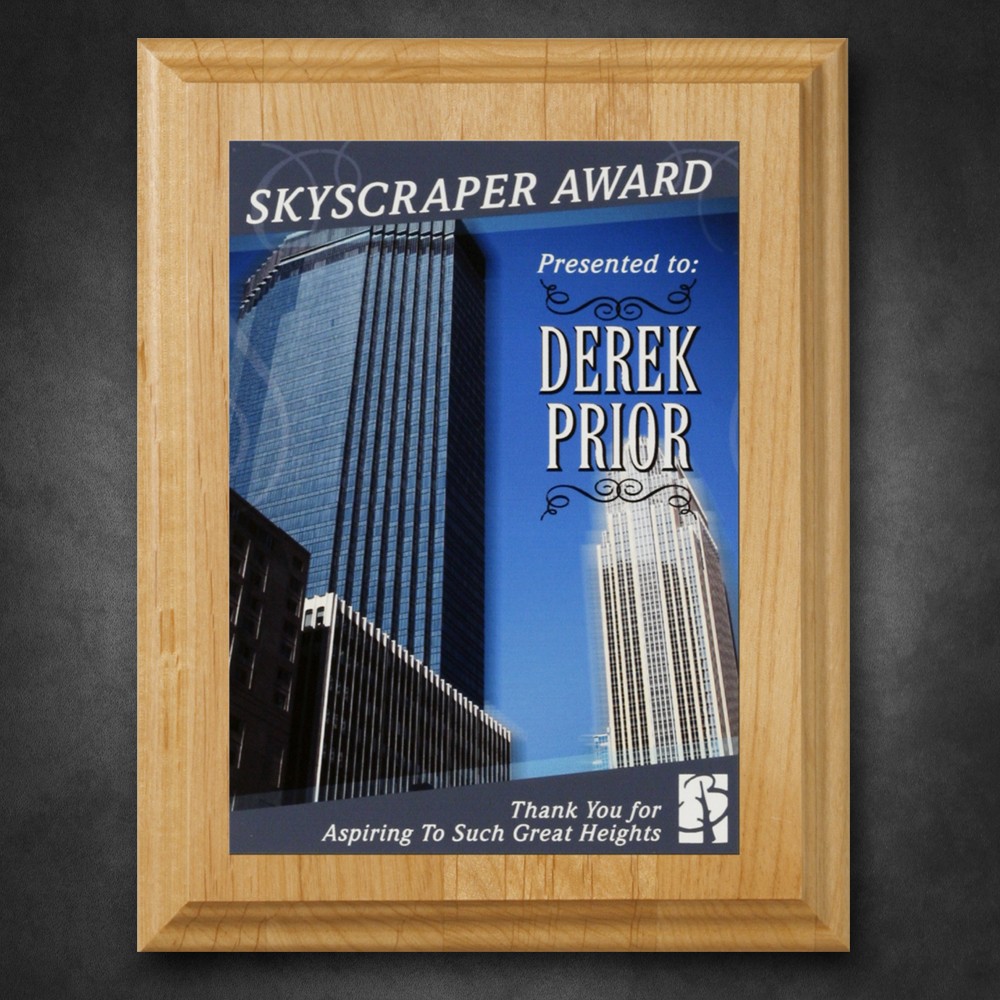 Picture of Alder Wood Plaque 7" x 9" with Sublimated Plate