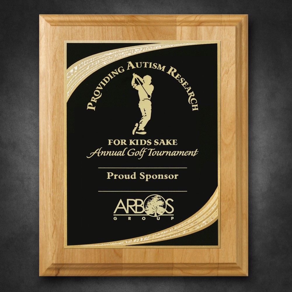 Picture of Alder Wood Plaque 9" x 12" with Lasered Plate