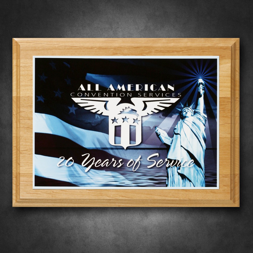 Picture of Alder Wood Plaque 9" x 12" with Sublimated Plate