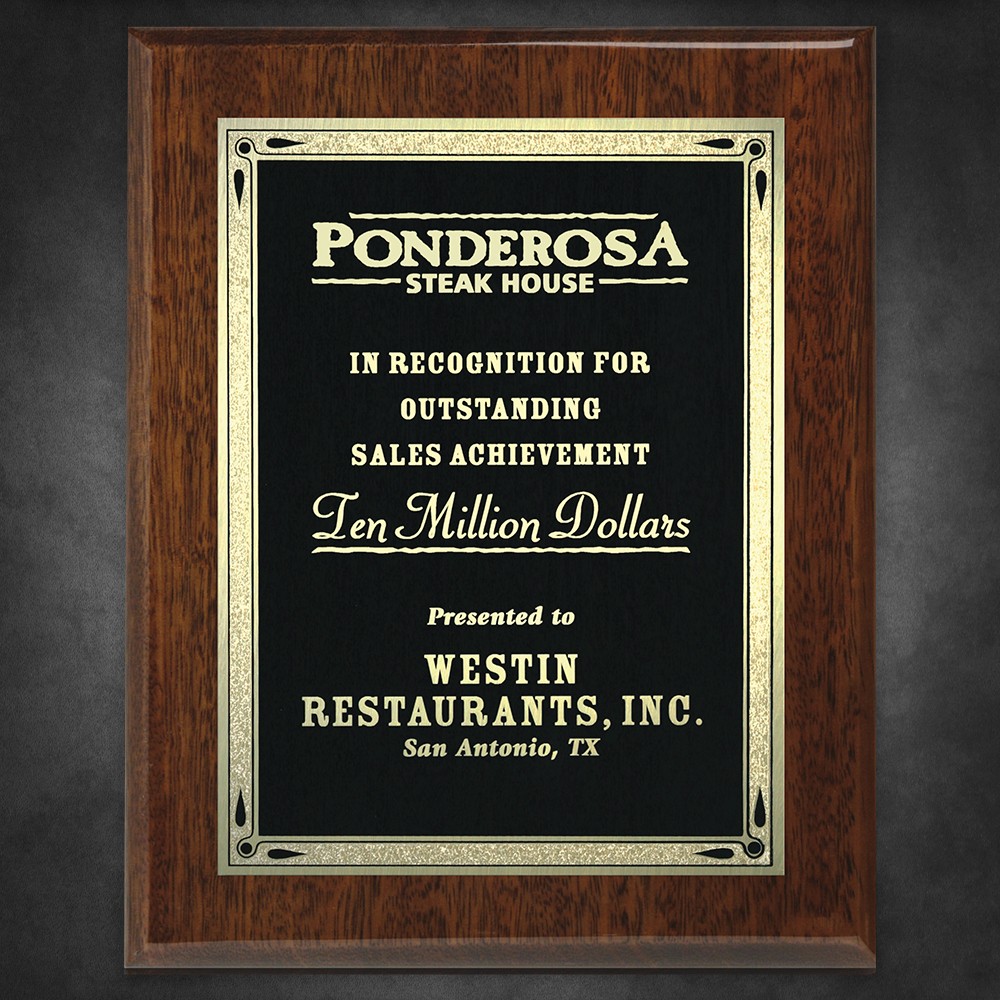Picture of Aberdeen Walnut Plaque 7" x 9" with Lasered Plate