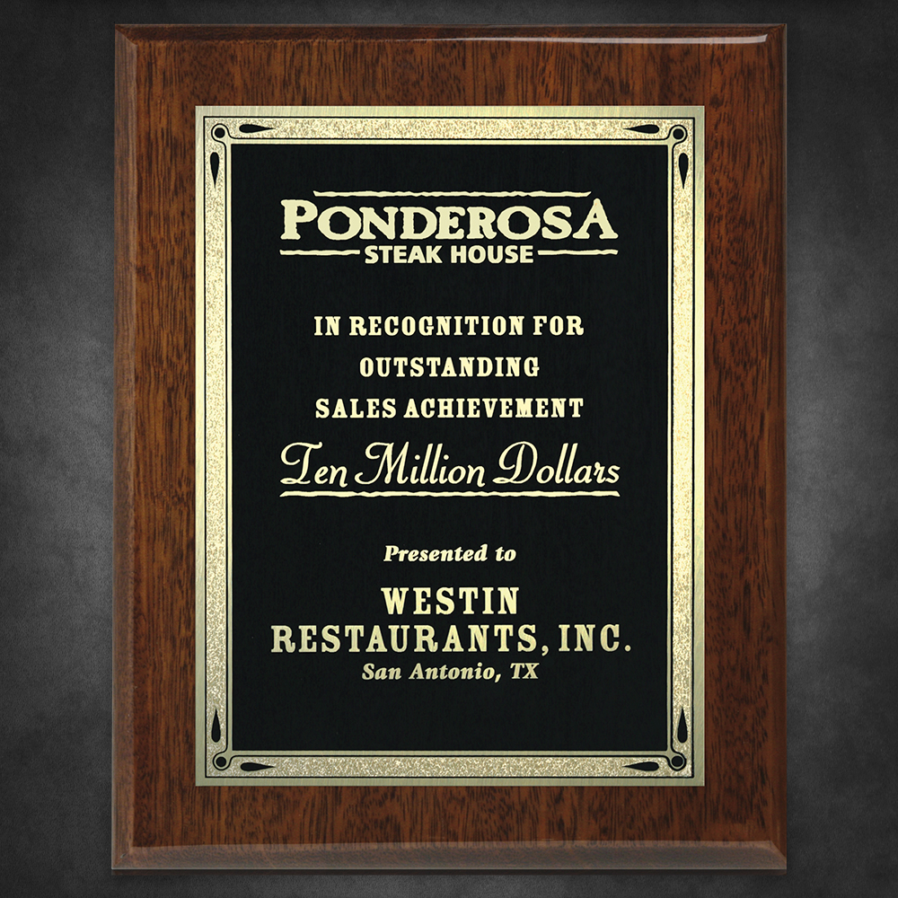Picture of Aberdeen Walnut Plaque 10-1/2" x 13" with Lasered Plate