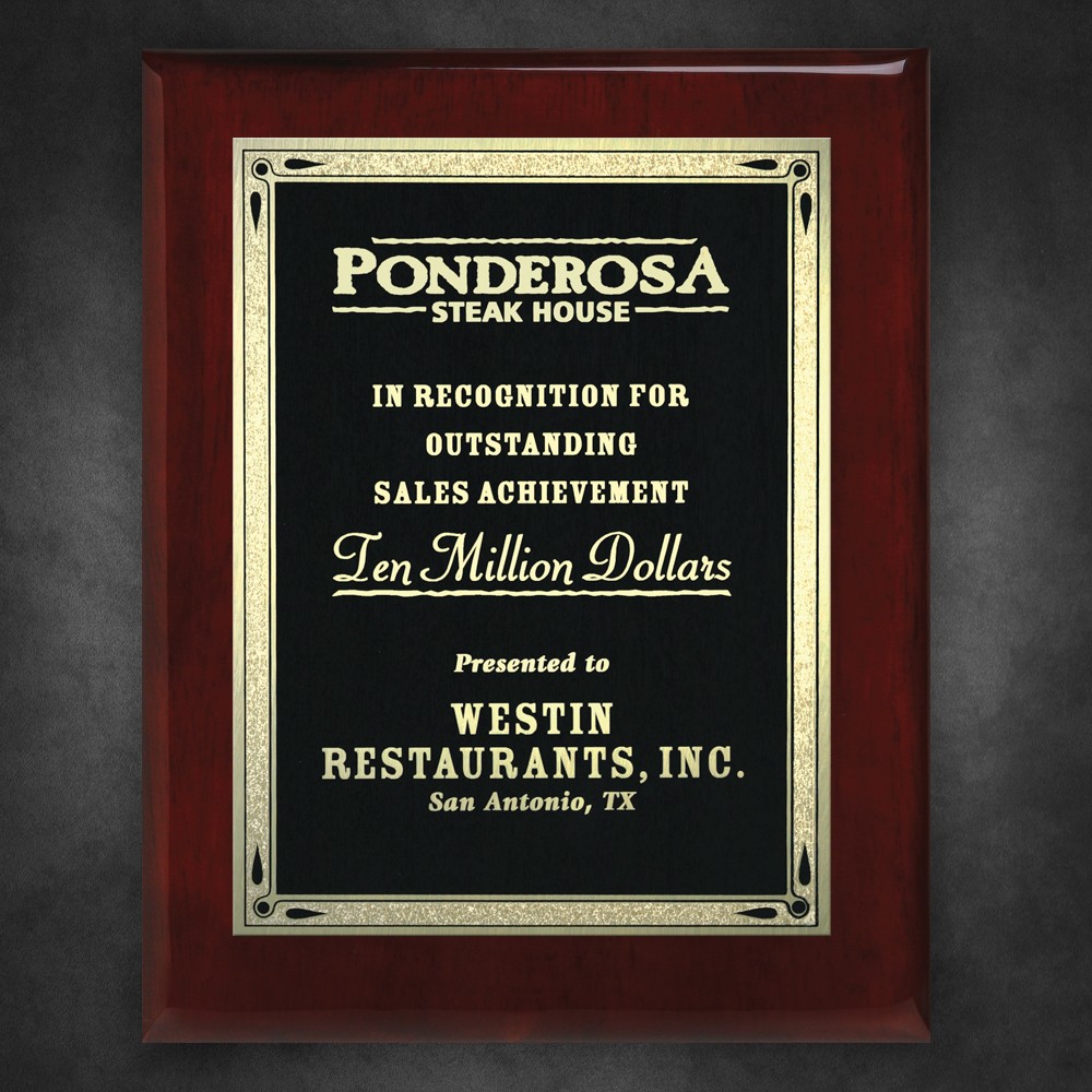 Picture of Aberdeen Rosewood Plaque 7" x 9" with Lasered Plate