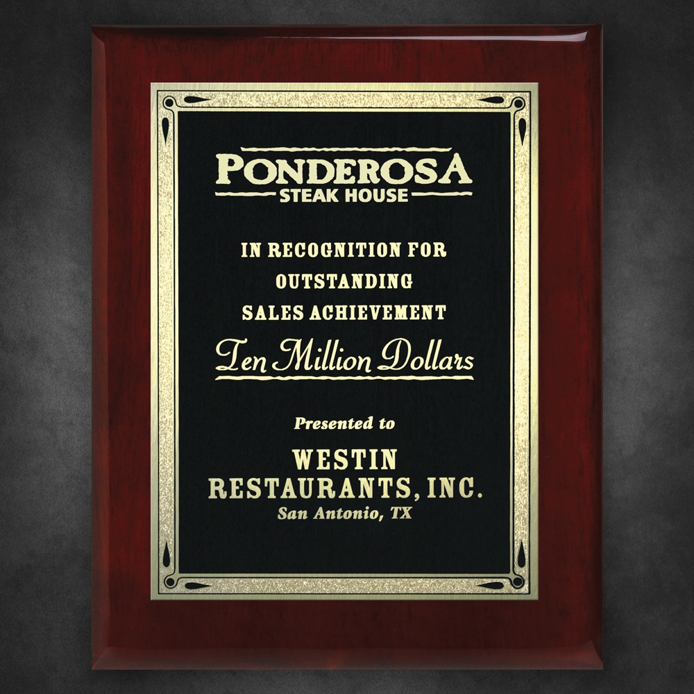 Picture of Aberdeen Rosewood Plaque 10-1/2" x 13" with Lasered Plate
