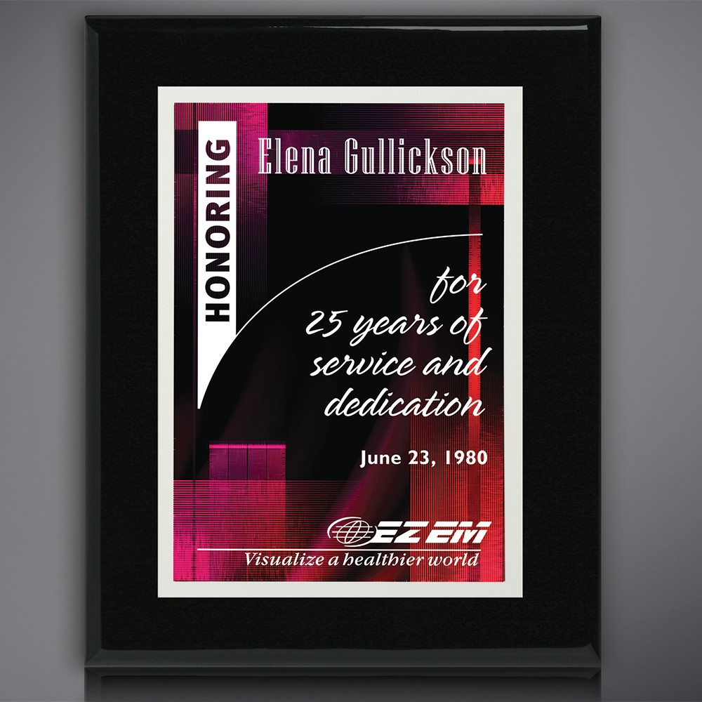 Picture of Aberdeen Black Plaque 9" x 12" with Sublimated Plate