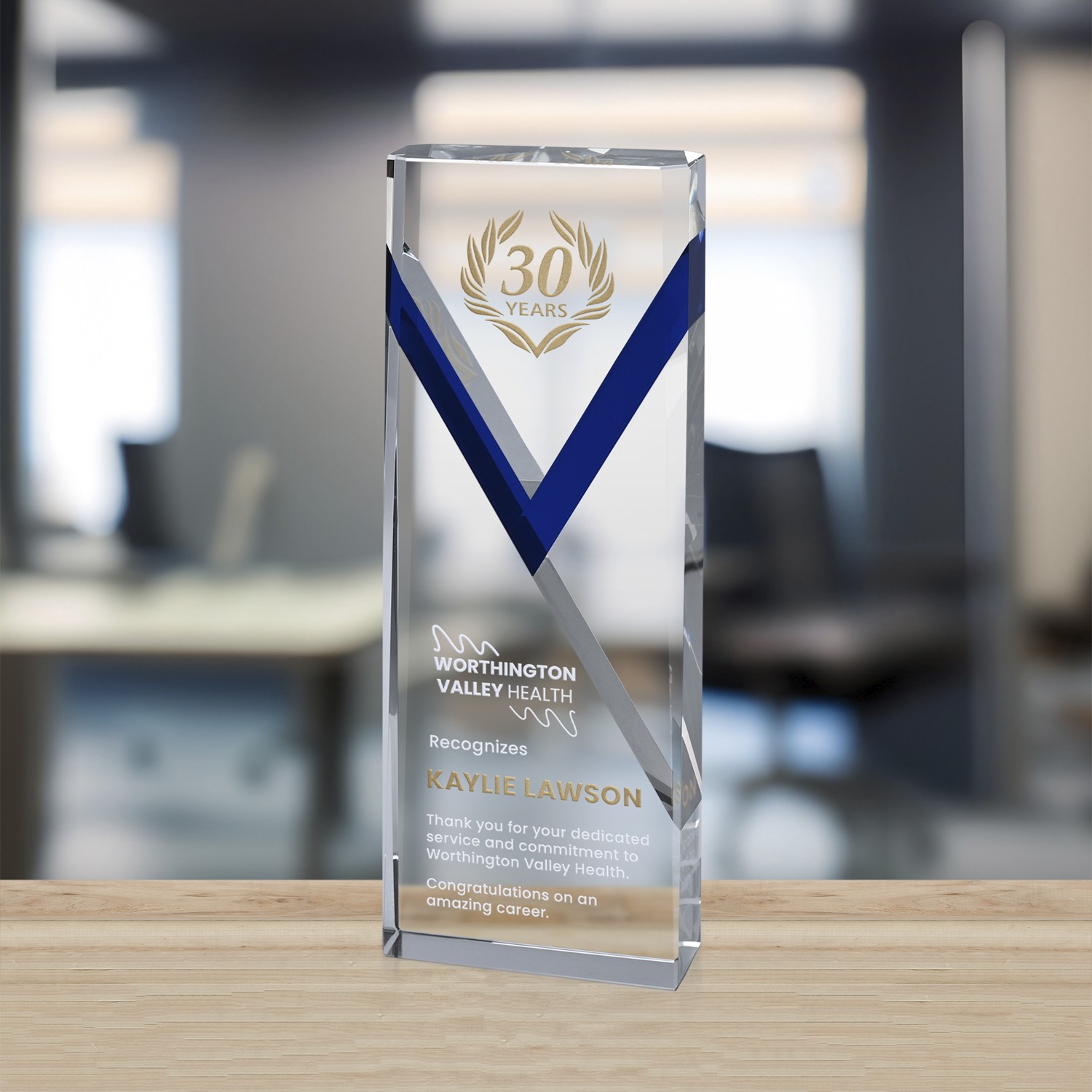 Picture of Celebrate Blue Award 8-1/4"