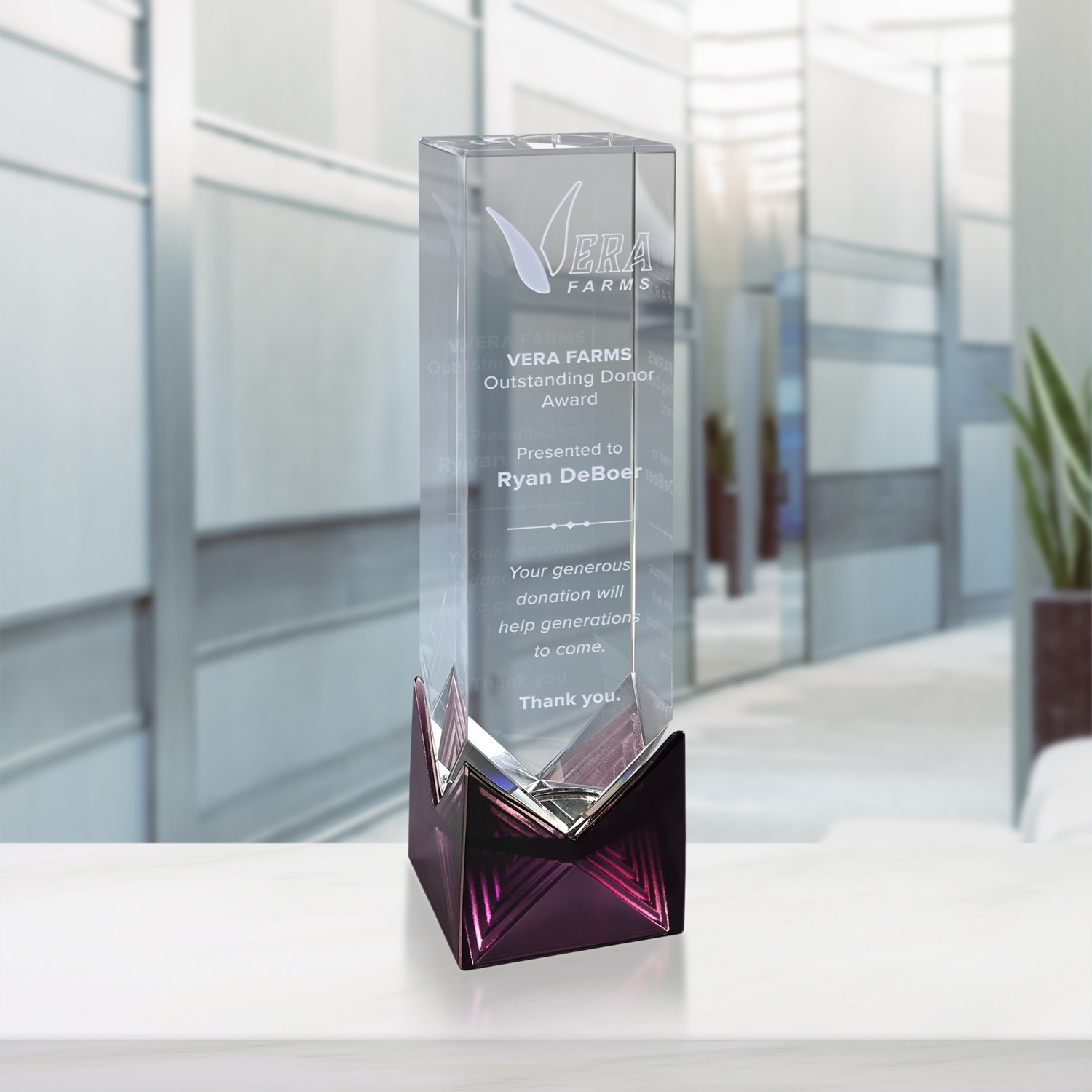 Picture of Hampton Purple Award 9-1/2"