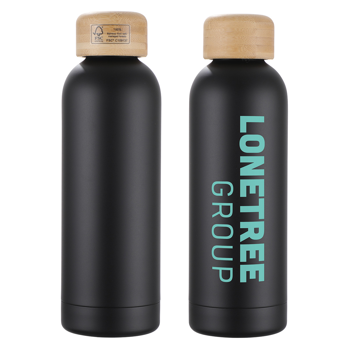 Picture of Lexi 17 oz Eco-Friendly Vacuum Stainless Steel Bottle w/ Bamboo Lid