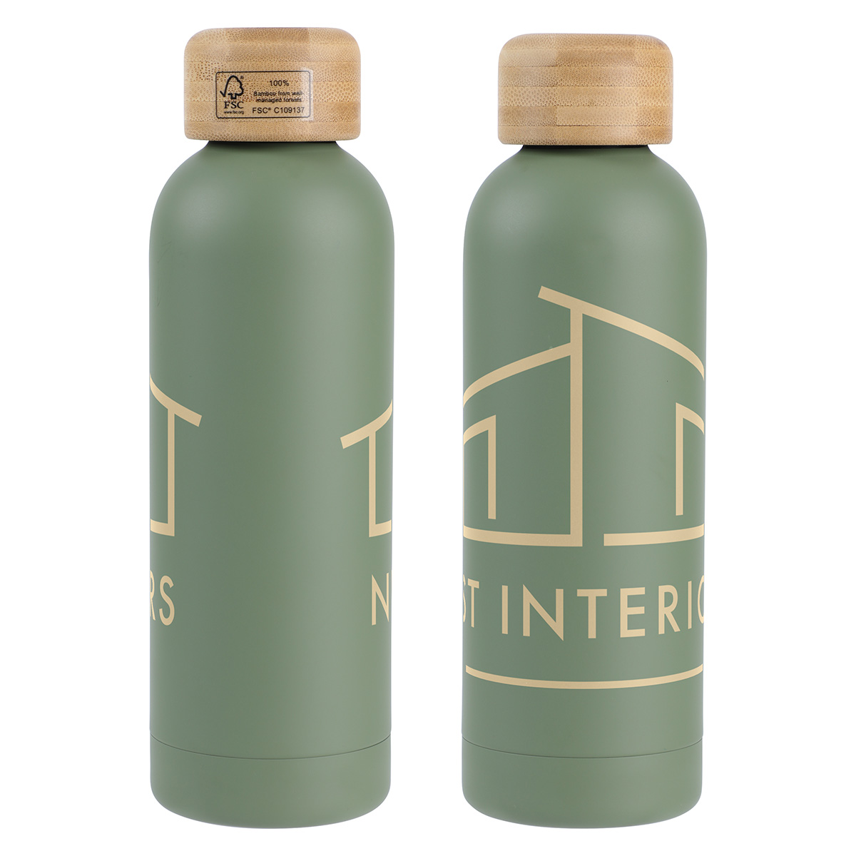 Picture of Lexi 17 oz Eco-Friendly Vacuum Stainless Steel Bottle w/ Bamboo Lid
