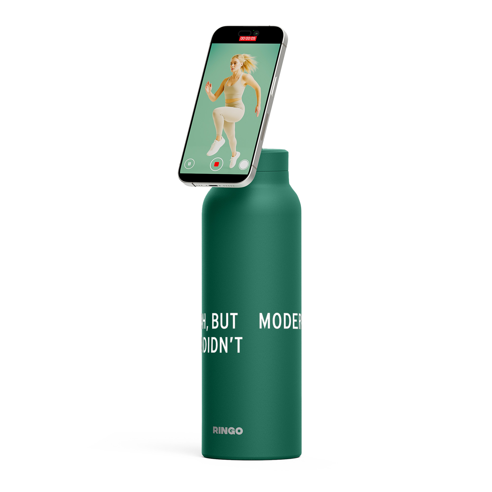 Picture of RINGO Pro Water Bottle with Magnetic Booster Ring - 24 Oz. - Green