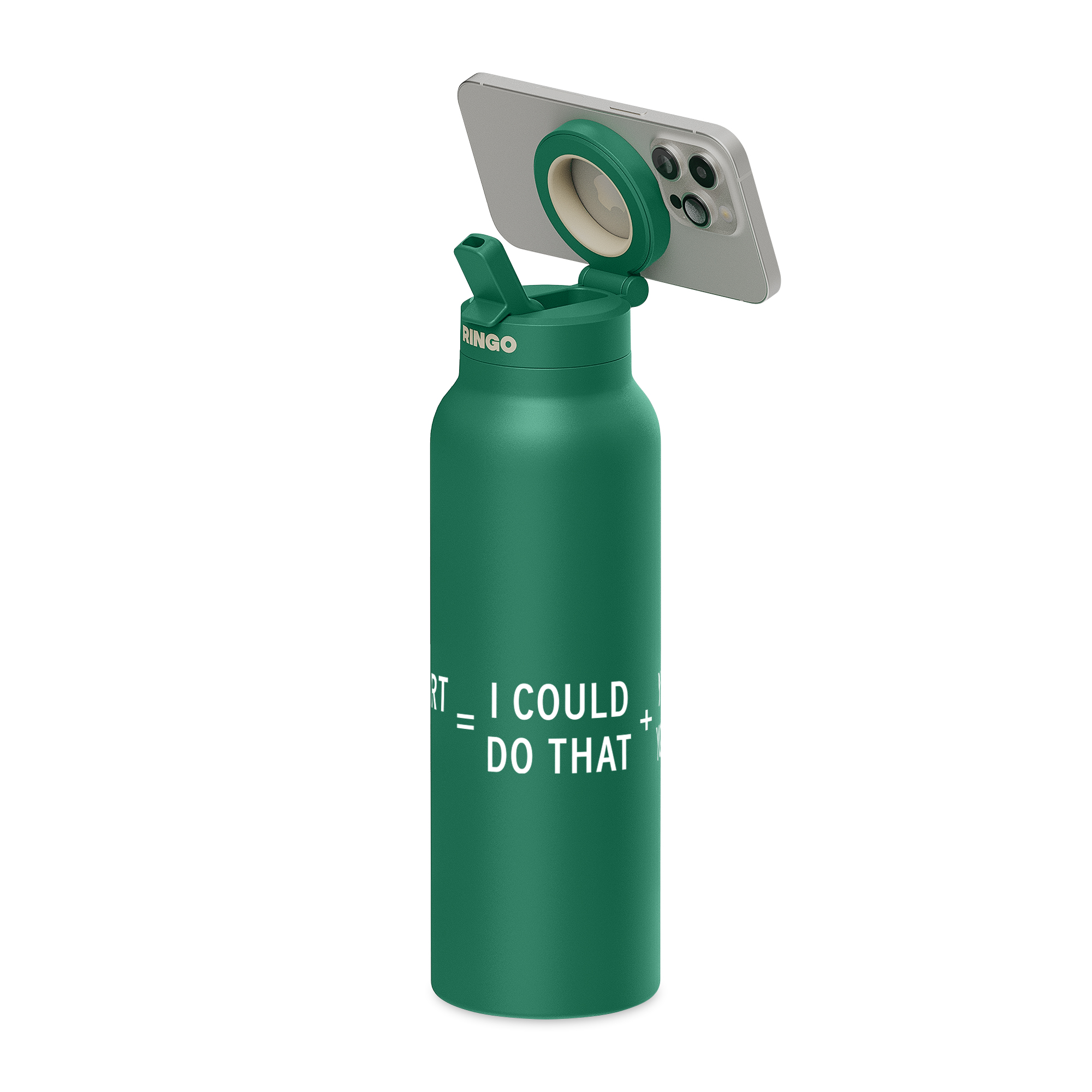 Picture of RINGO Pro Water Bottle with Magnetic Booster Ring - 24 Oz. - Green