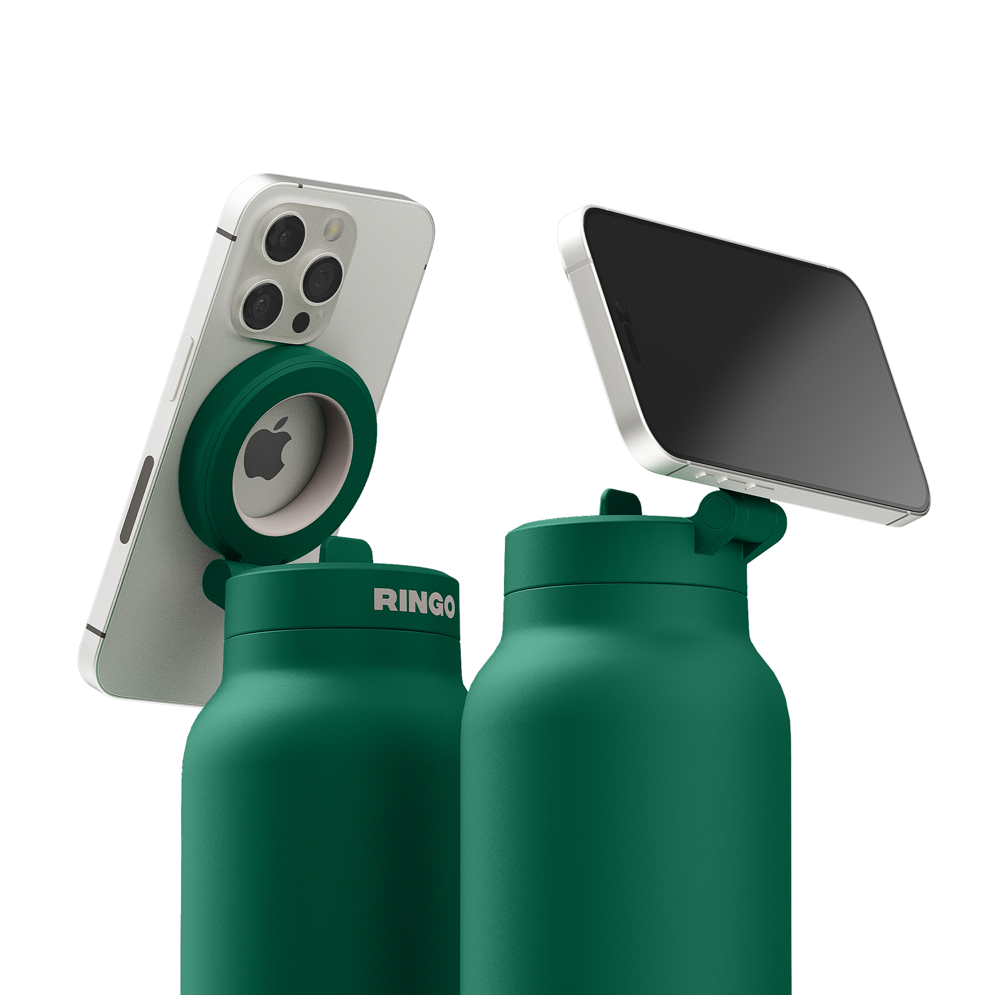 Picture of RINGO Pro Water Bottle with Magnetic Booster Ring - 24 Oz. - Green