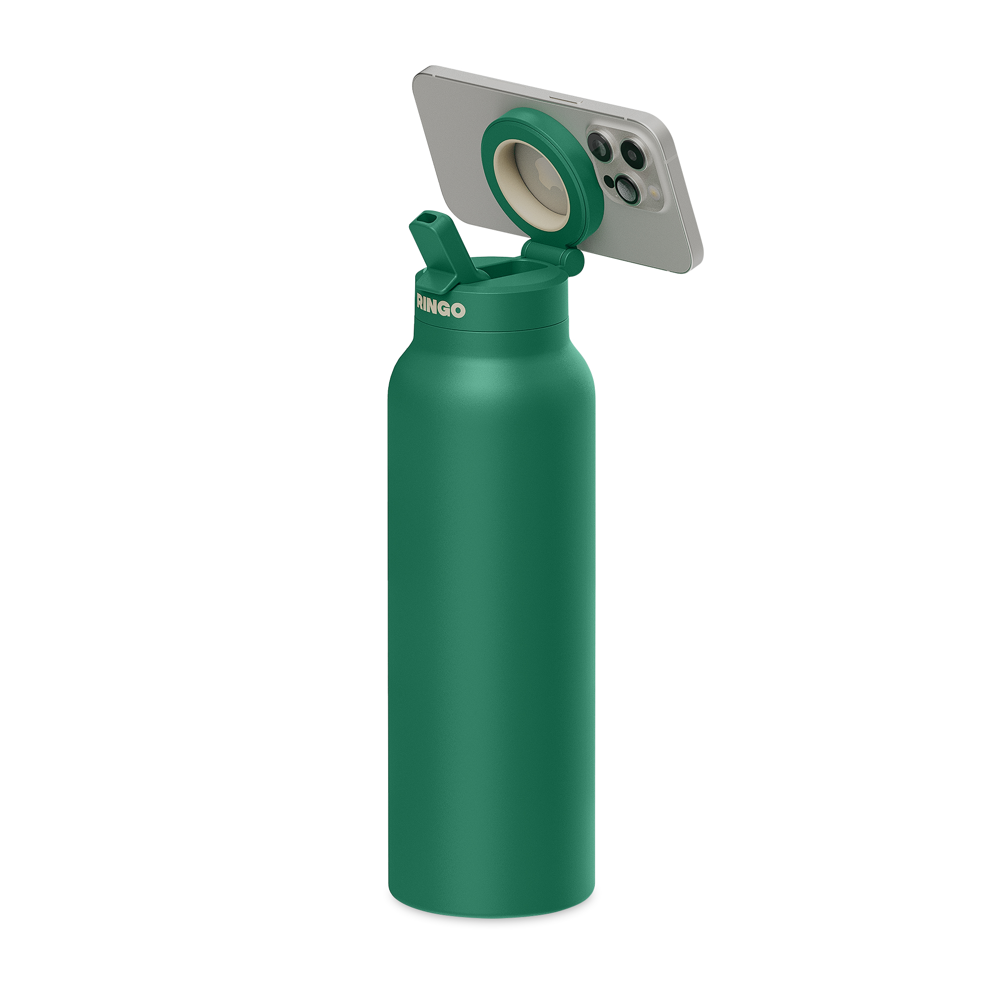 Picture of RINGO Pro Water Bottle with Magnetic Booster Ring - 24 Oz. - Green