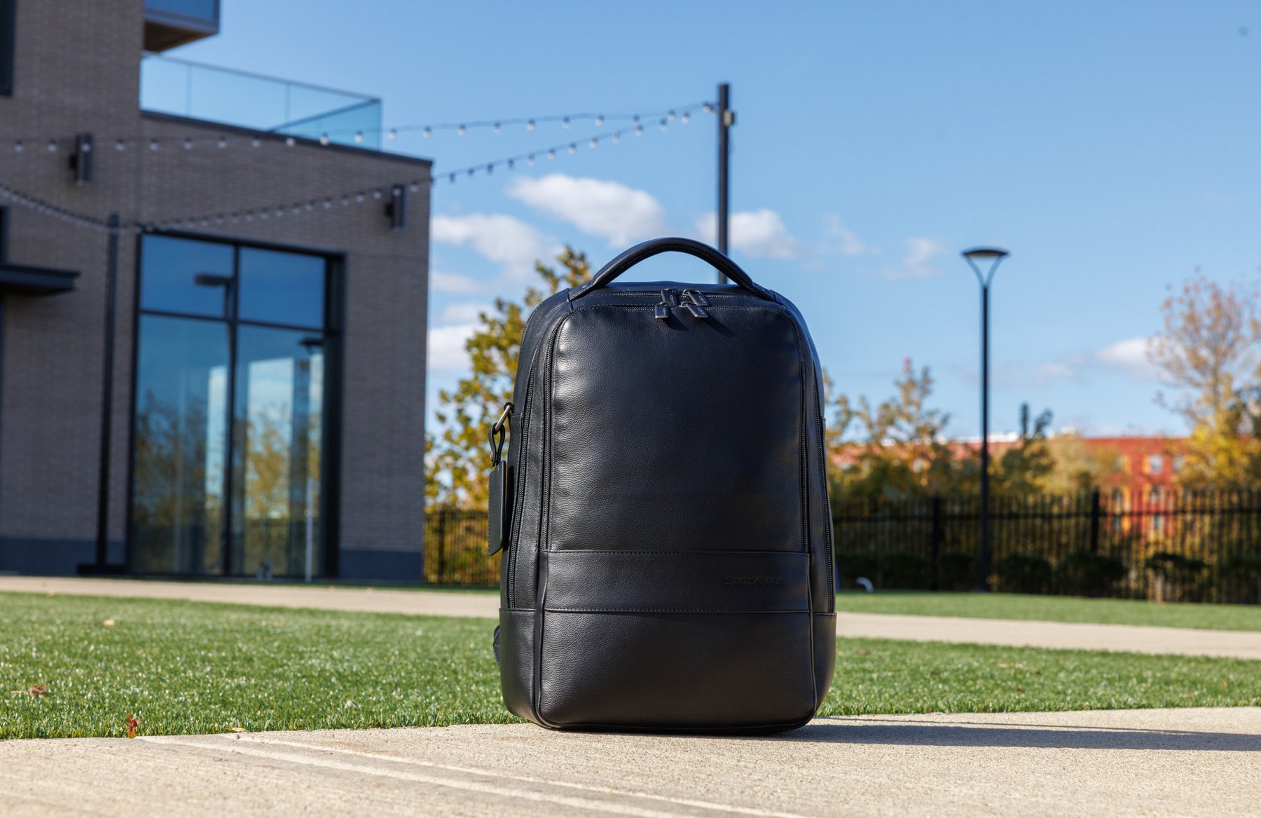 Picture of Samsonite Leather Laptop Backpack - Black